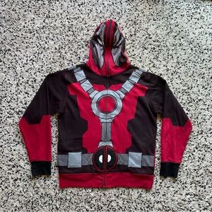 Marvel x MAD Engine Deadpool Costume Hoodie Full Zip Face Cover Men’s Small